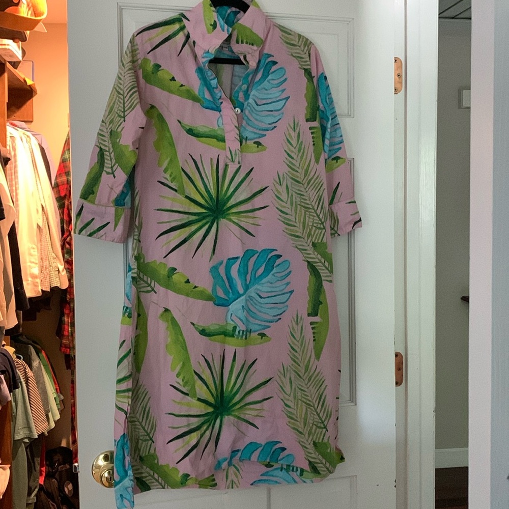 EUC Holly Shae Design Pink Palms Grace Dress